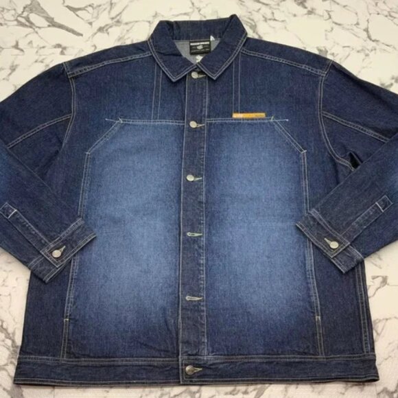 Men's Rocawear Raw BlueSandblast Casual Denim Jacket NWT